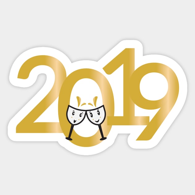 2019 New Years party Sticker by sigdesign